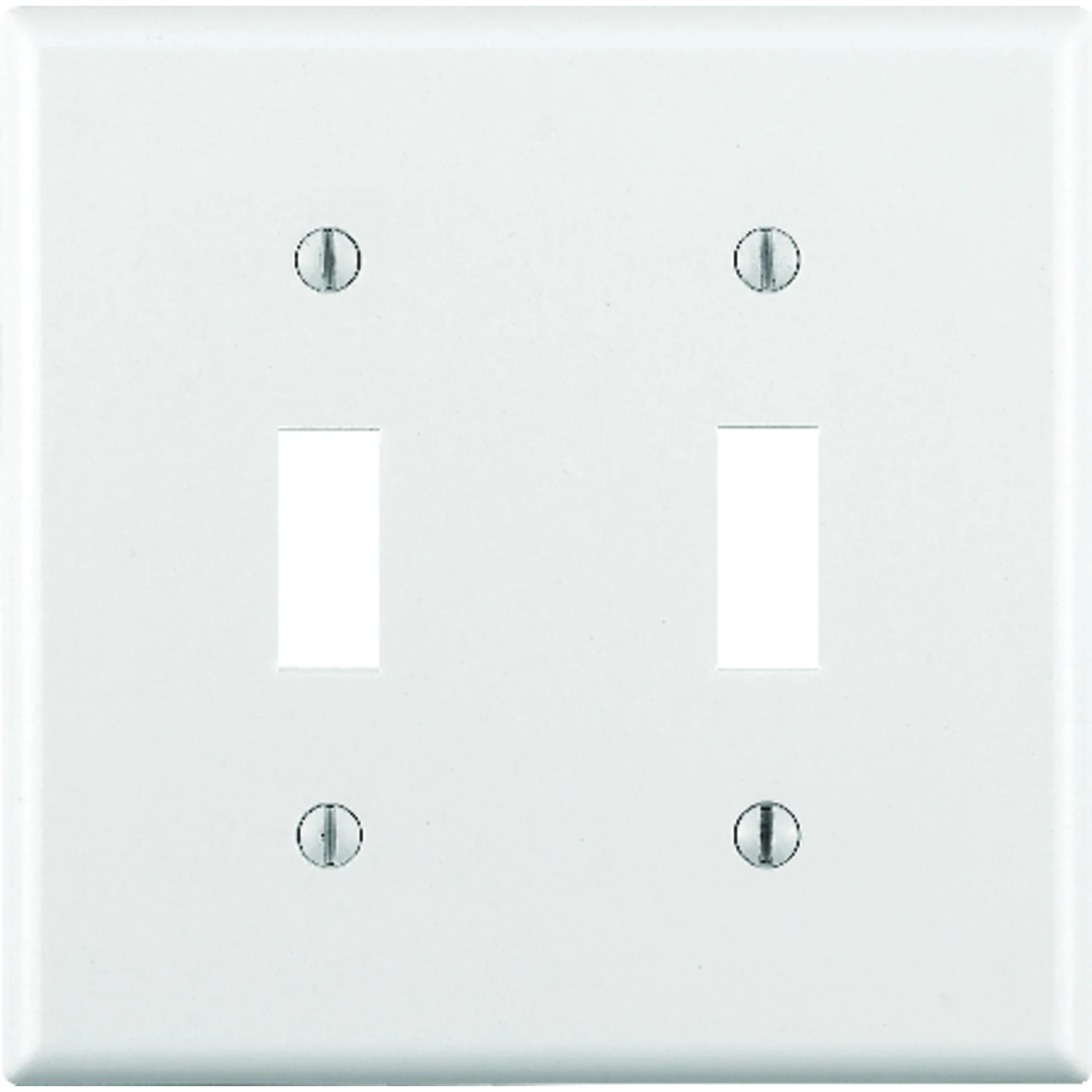 Leviton 2-Gang Plastic Toggle Switch Wall Plate, White