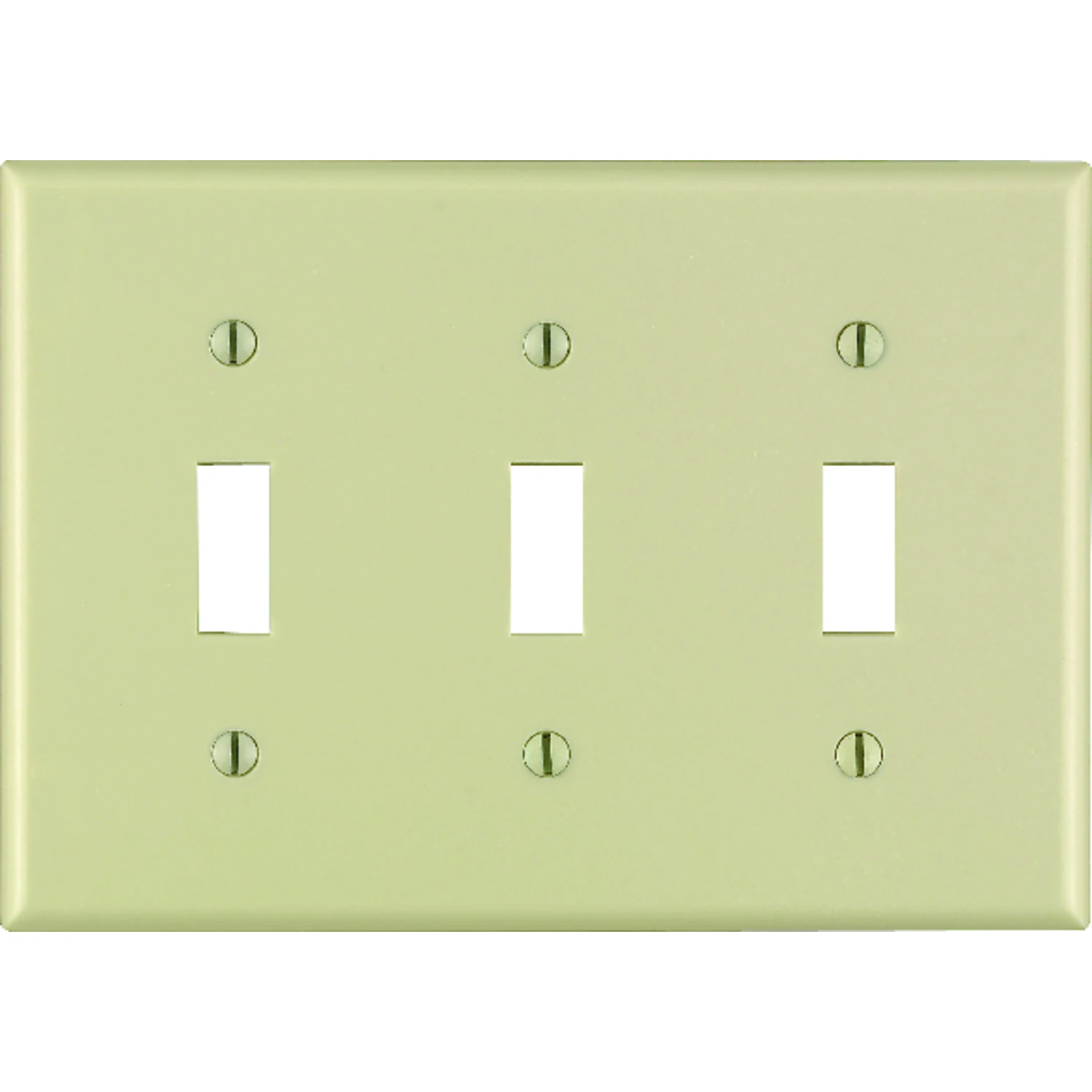 Leviton 3-Gang Plastic Toggle Switch Wall Plate, Ivory