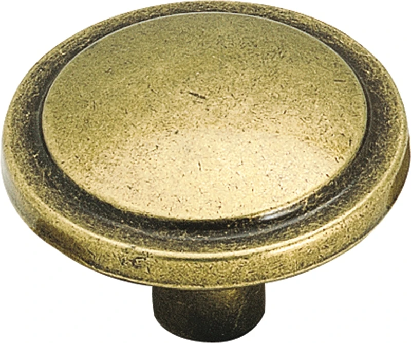 Amerock Allison Round Cabinet Knob 1-1/4 in. Dia. 13/16 in. Burnished Brass 1 pk