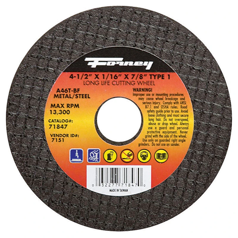 Type 1 Cutting Wheel, 4.5 Inch Diameter by 1/16 Inch Thickness
