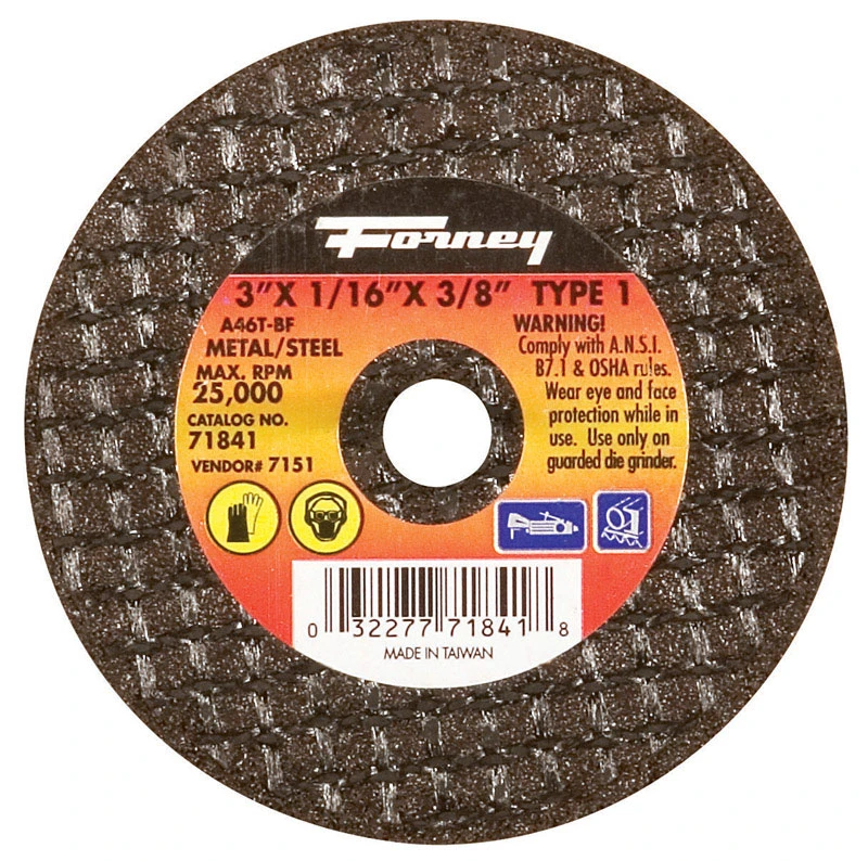 Type 1 Cutting Wheel, 3 Inch Diameter by 1/16 Inch Thickness