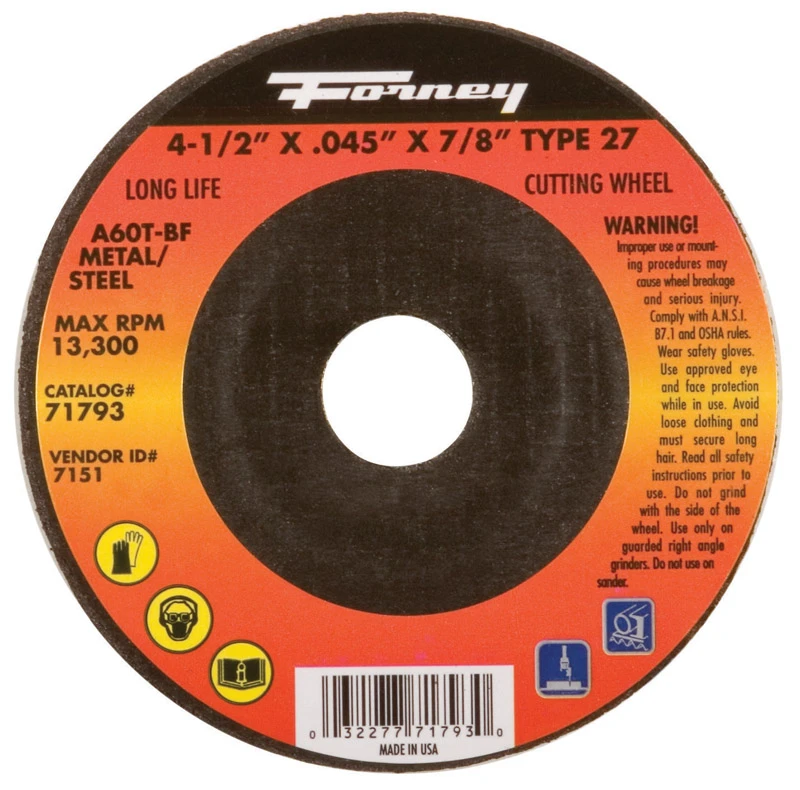 Type 27 4-1/2 In. X 0.045 In. X 7/8 In. Aluminum Oxide Metal Cut-off Wheel