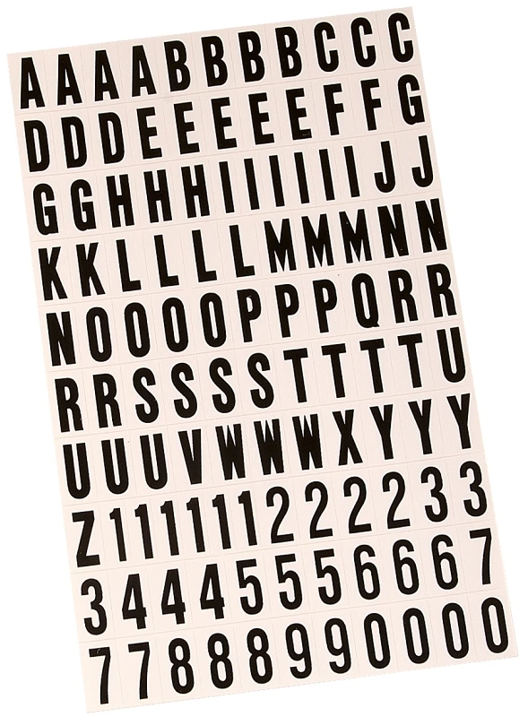Adhesive House Address Letter & Number Pack, Hi-Viz Black and White, 1-In.