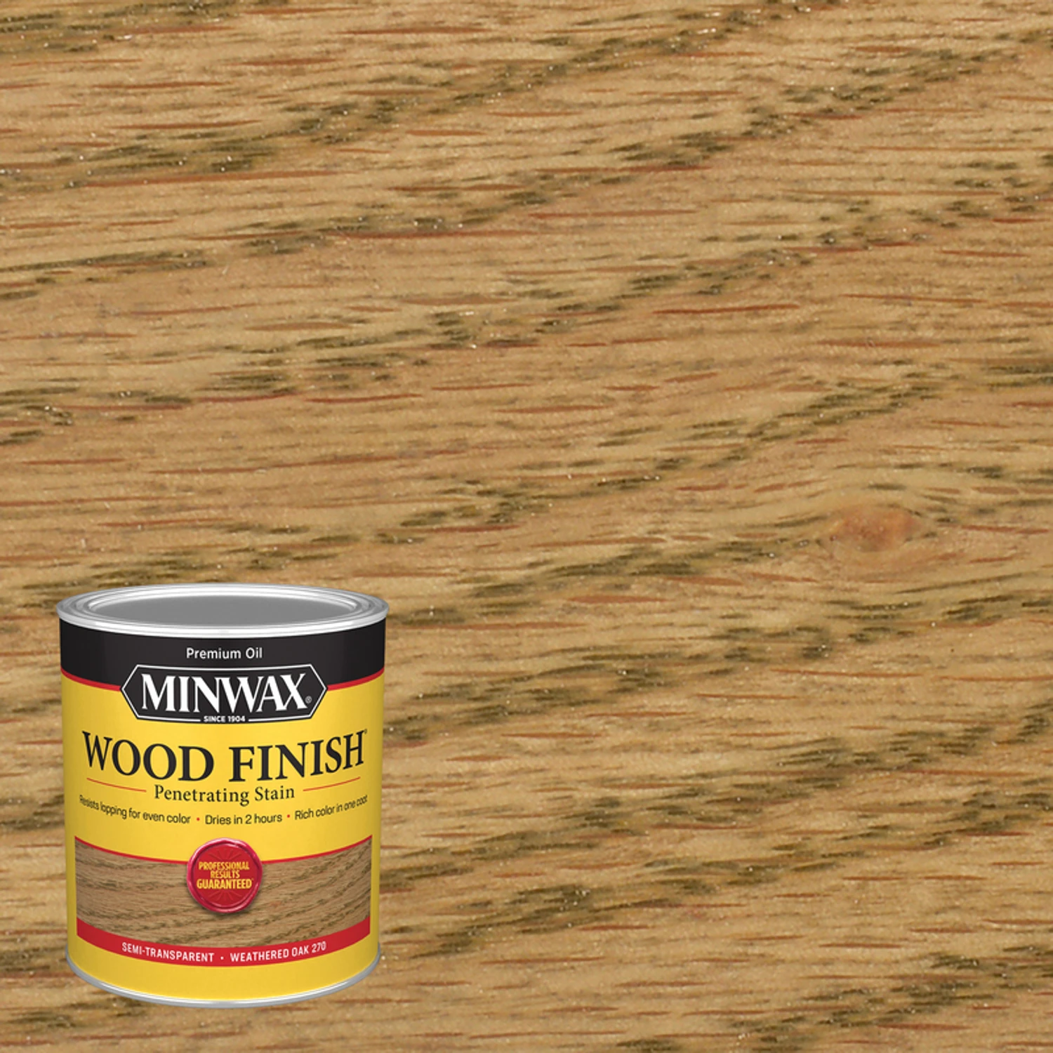Wood Finish Penetrating Stain, Weathered Oak, 1 Quart, Oil-based