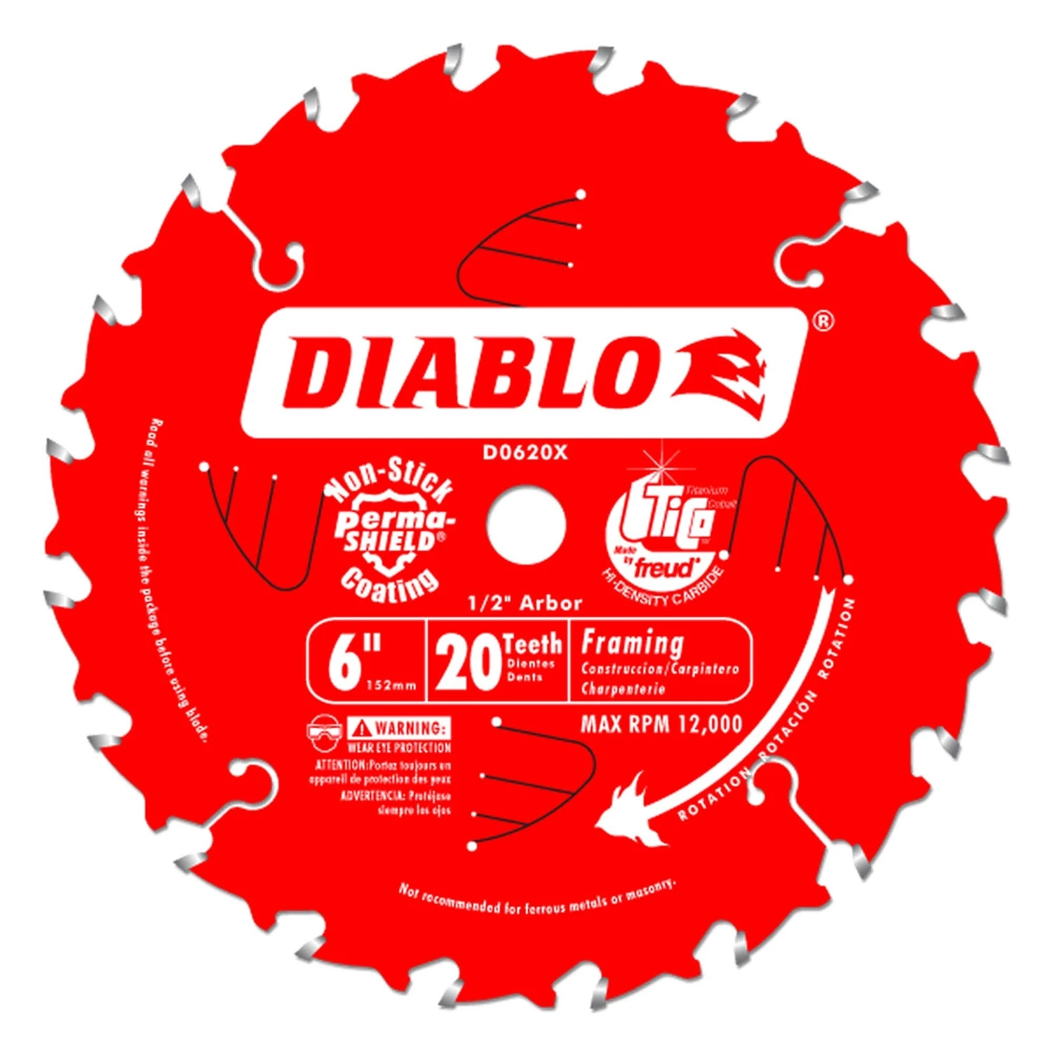 Diablo 6 In. 20-Tooth Framing Circular Saw Blade