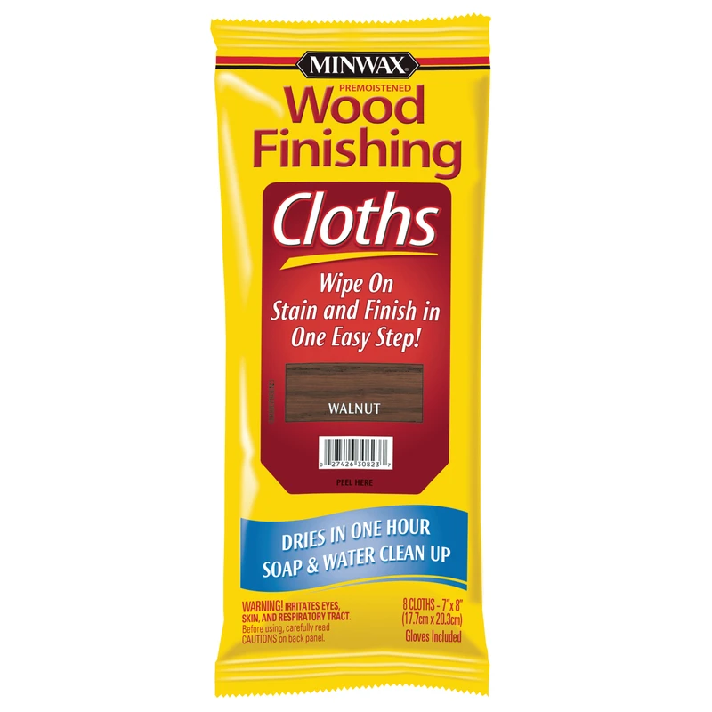Wood Stain Cloths, Walnut, Covers 50-Sq. Ft.