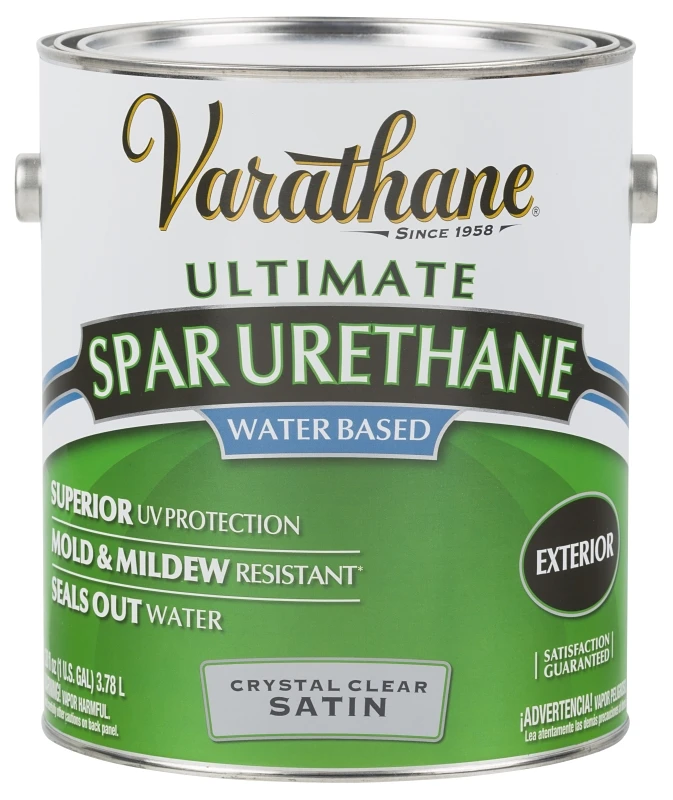 Satin Clear Water Based Exterior Spar Urethane, 1 Gallon