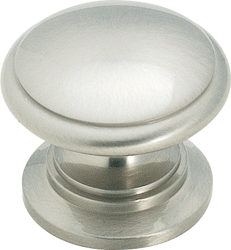 Amerock Brass Classics Round Cabinet Knob 1-1/4 in. Dia. 1 in. Satin Nickel 1 pk