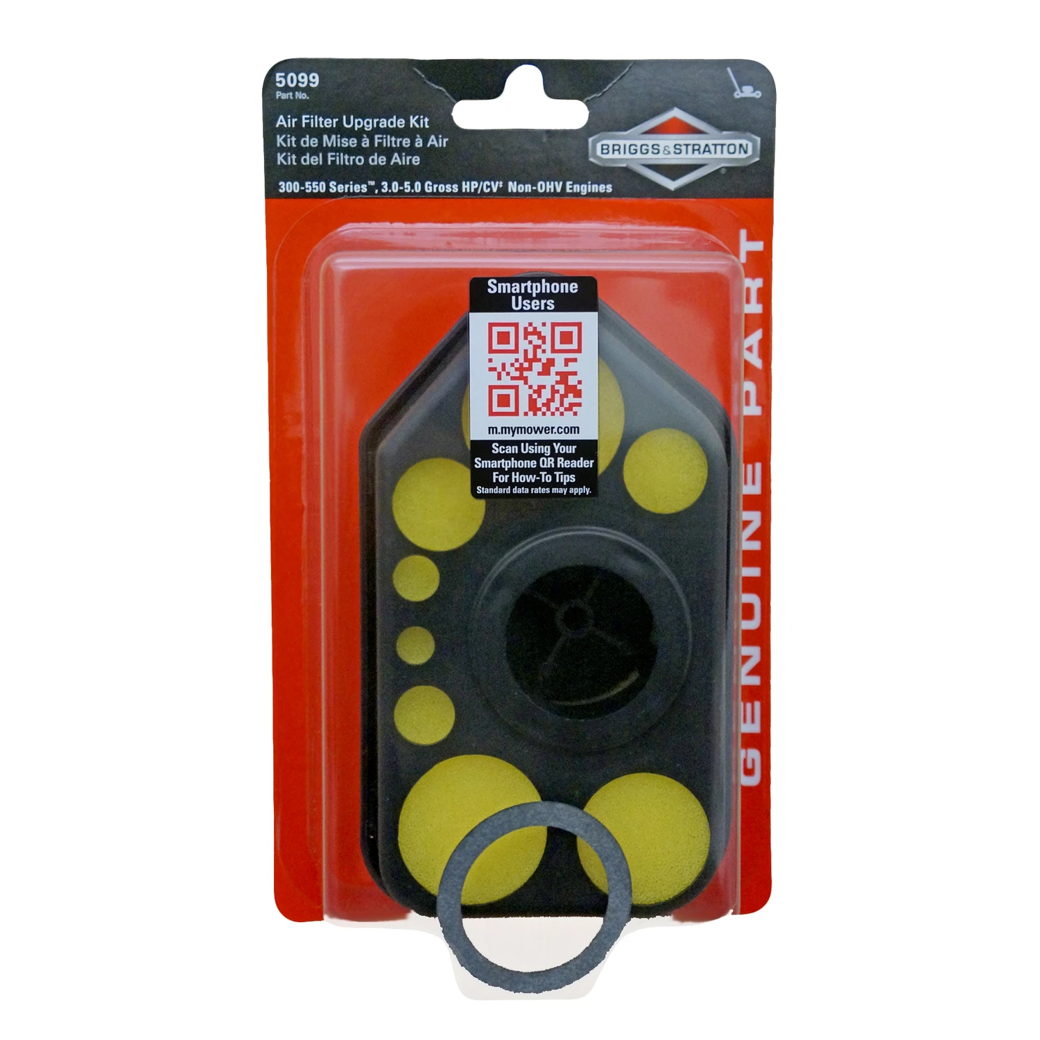Foam Engine Air Filter With Pre-cleaner For 3 To 5 Hp Engines