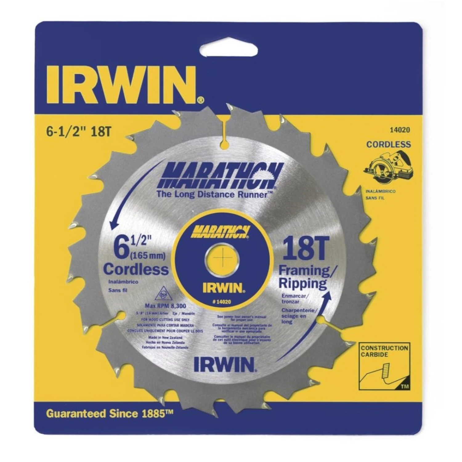 Irwin Marathon 6-1/2 In. 18-Tooth Framing/Ripping Circular Saw Blade