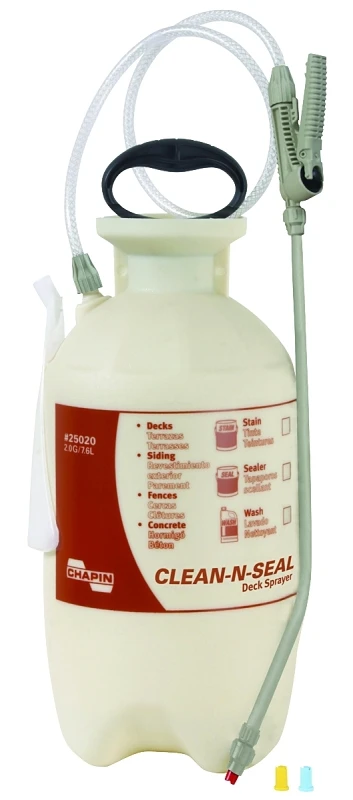 Clean-n-seal 2 Gallon Poly Deck Sprayer With 34 Inch Hose And Nozzles