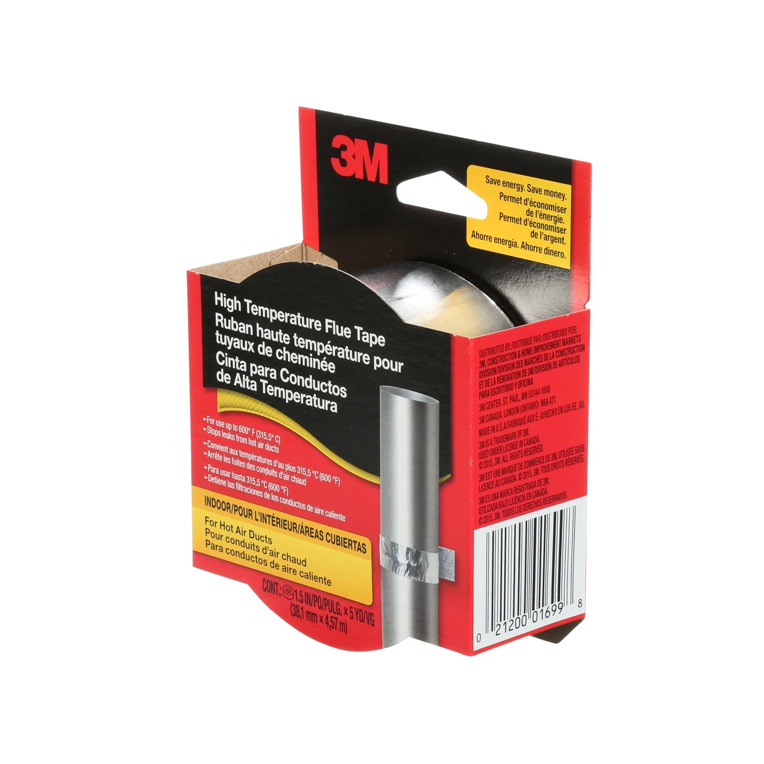 1-1/2 In. X 15 Ft. High-temperature Flue Tape, Silver, Model 2113na