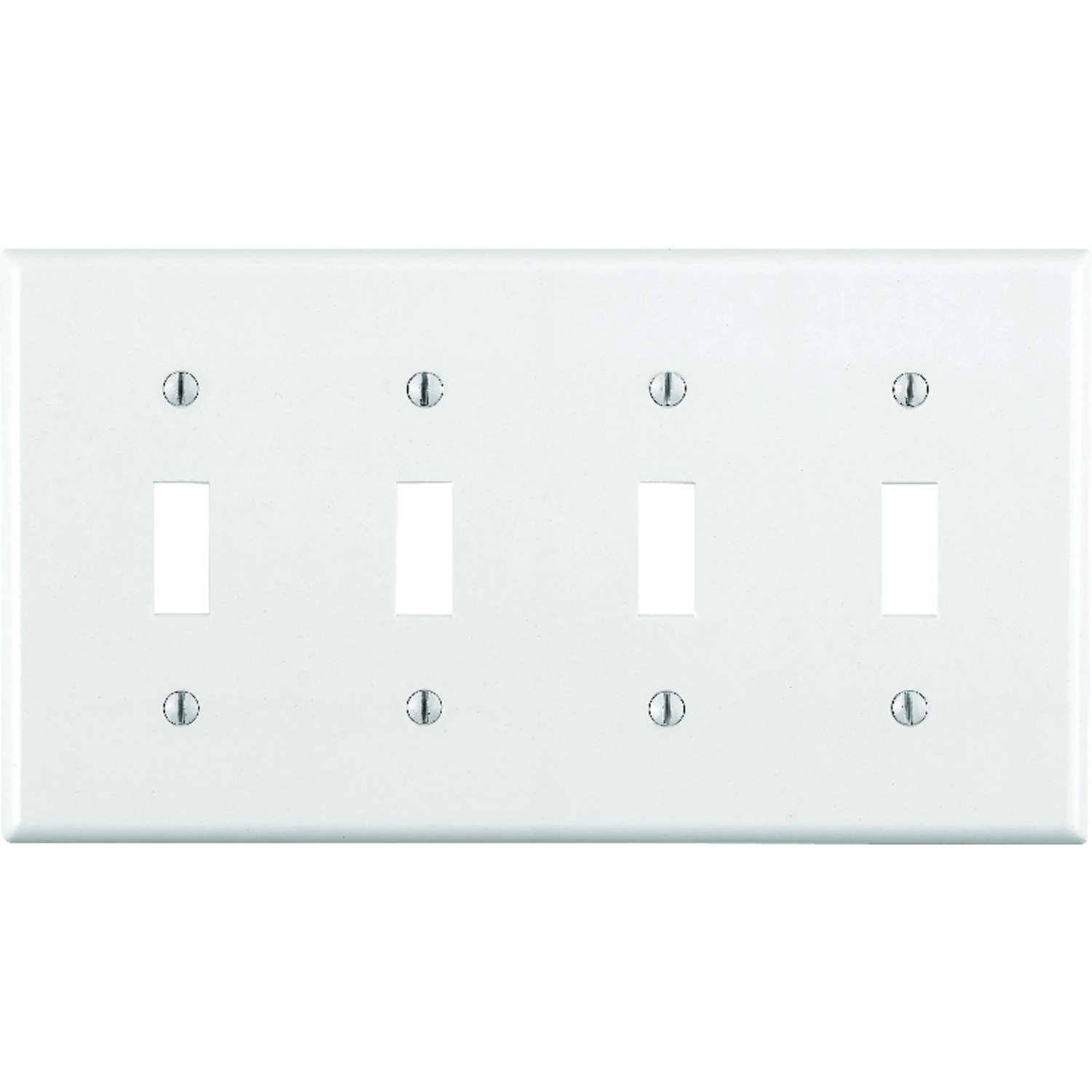 Leviton 4-Gang Plastic Toggle Switch Wall Plate, White