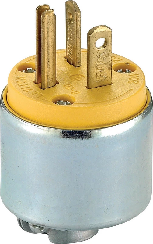 20a 250v 3-wire 2-pole Armored Cord Plug Nema 6-20p Yellow