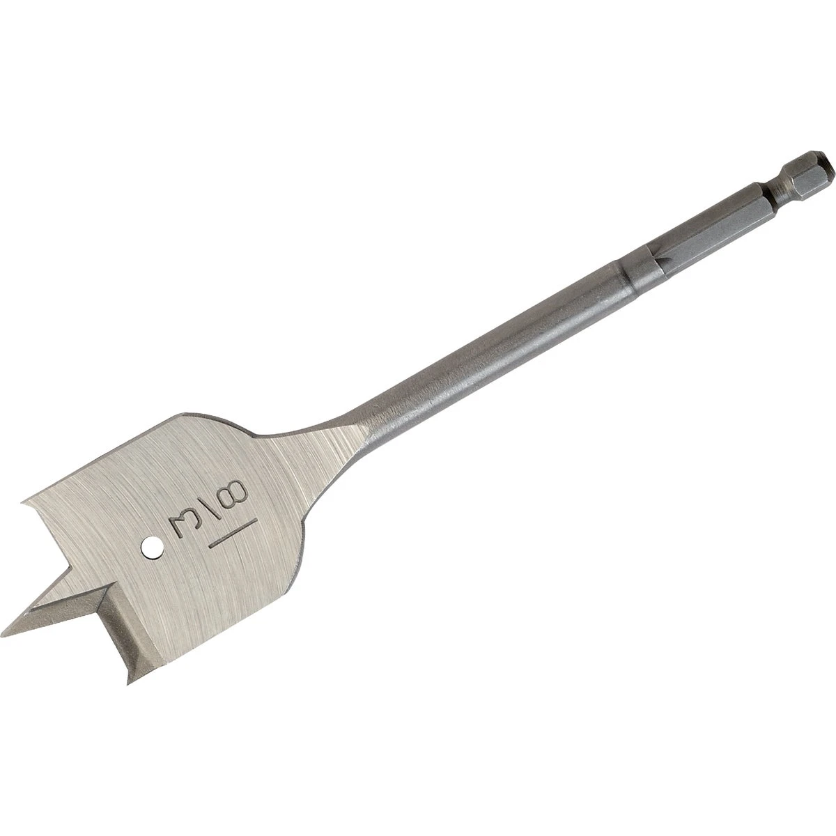 1-3/8 In. X 6 In. Heat-treated Steel Flat Boring Bit With Quick-change Hex Shank