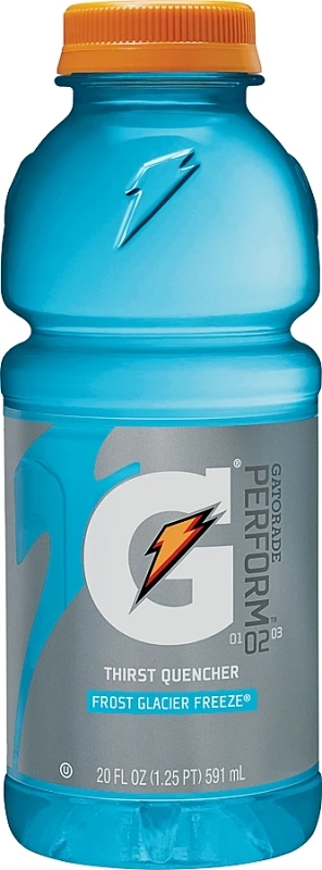 Gatorade 32486 Thirst Quencher Sports Drink, Liquid, Glacier Freeze Flavor, 20 oz Bottle