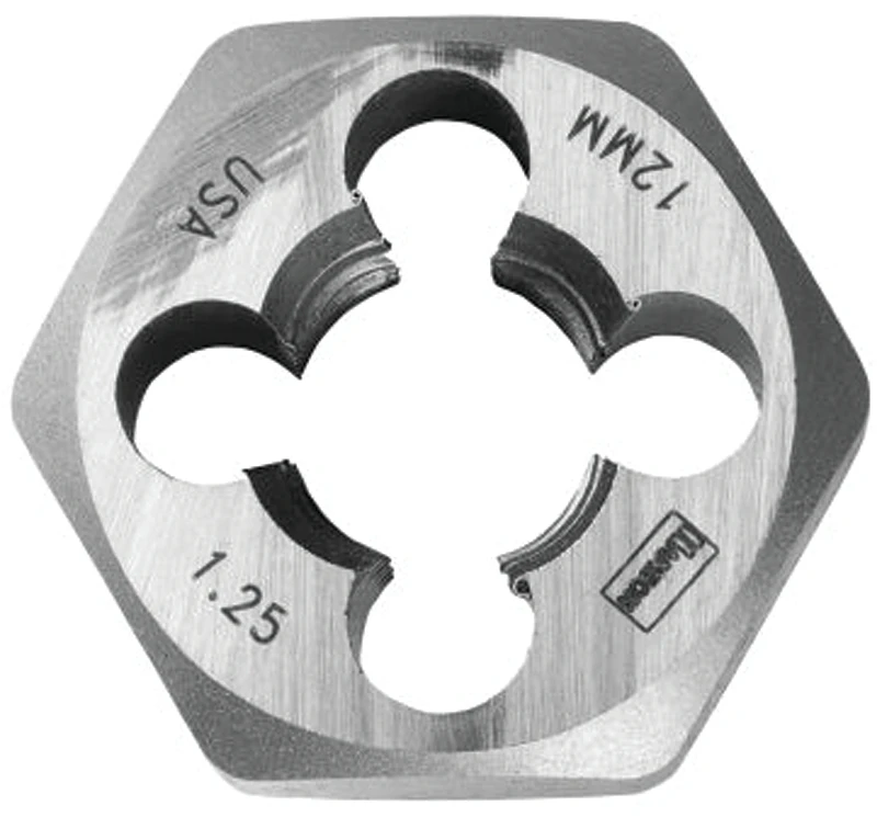 9742 Metric Hexagon Die, M12-1.25 Thread, High Carbon Steel