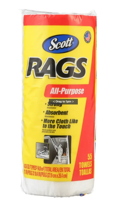 Scott Paper Rags 9.4 in. W X 11 in. L 55 pc 1 pk