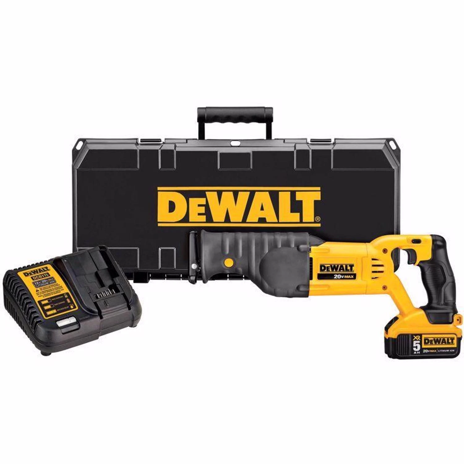 20v Max Cordless Reciprocating Saw Kit With 5.0 Ah Battery, Charger & Case