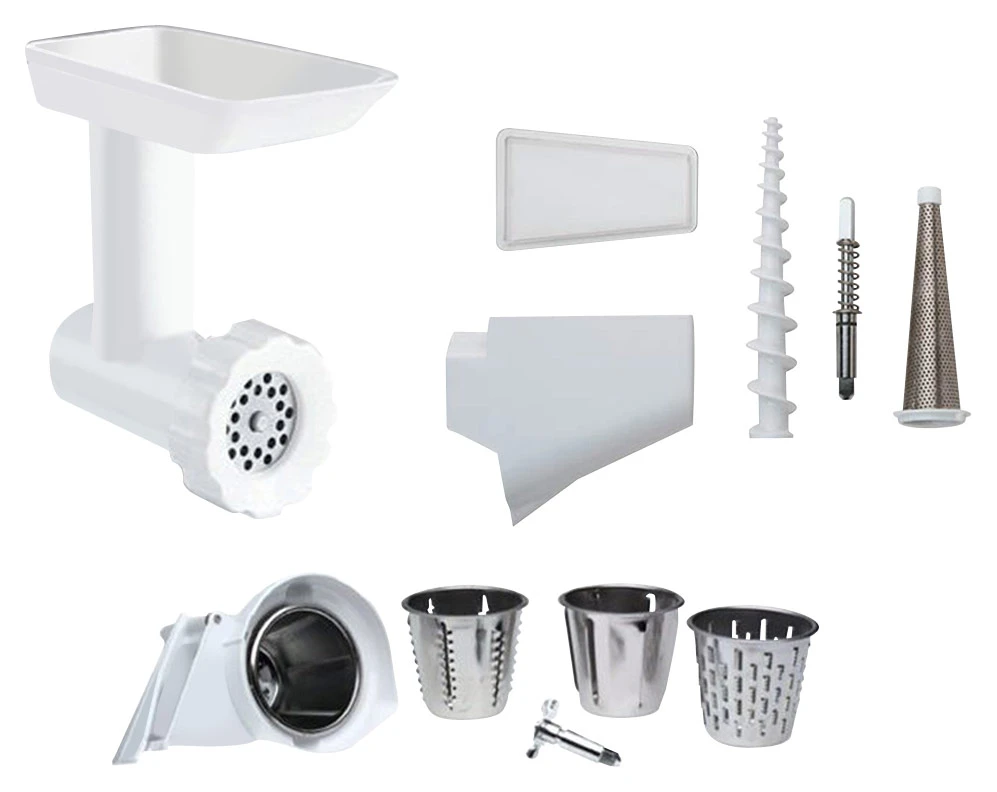 Stand Mixer Attachment Pack With Rotor Slicer, Shredder, And Food Grinder