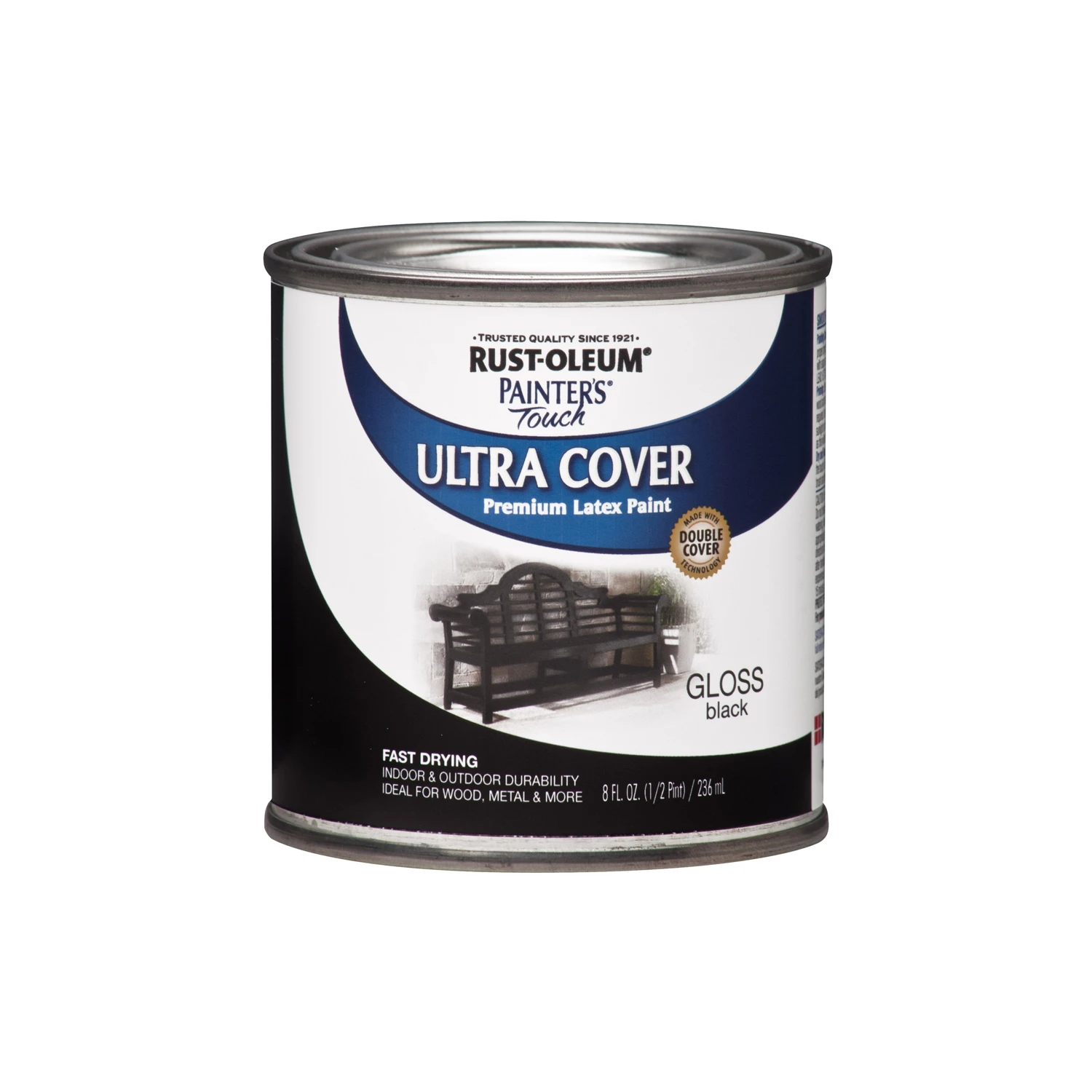 Painter's Touch Ultra Cover Latex Paint Gloss Black Half Pint
