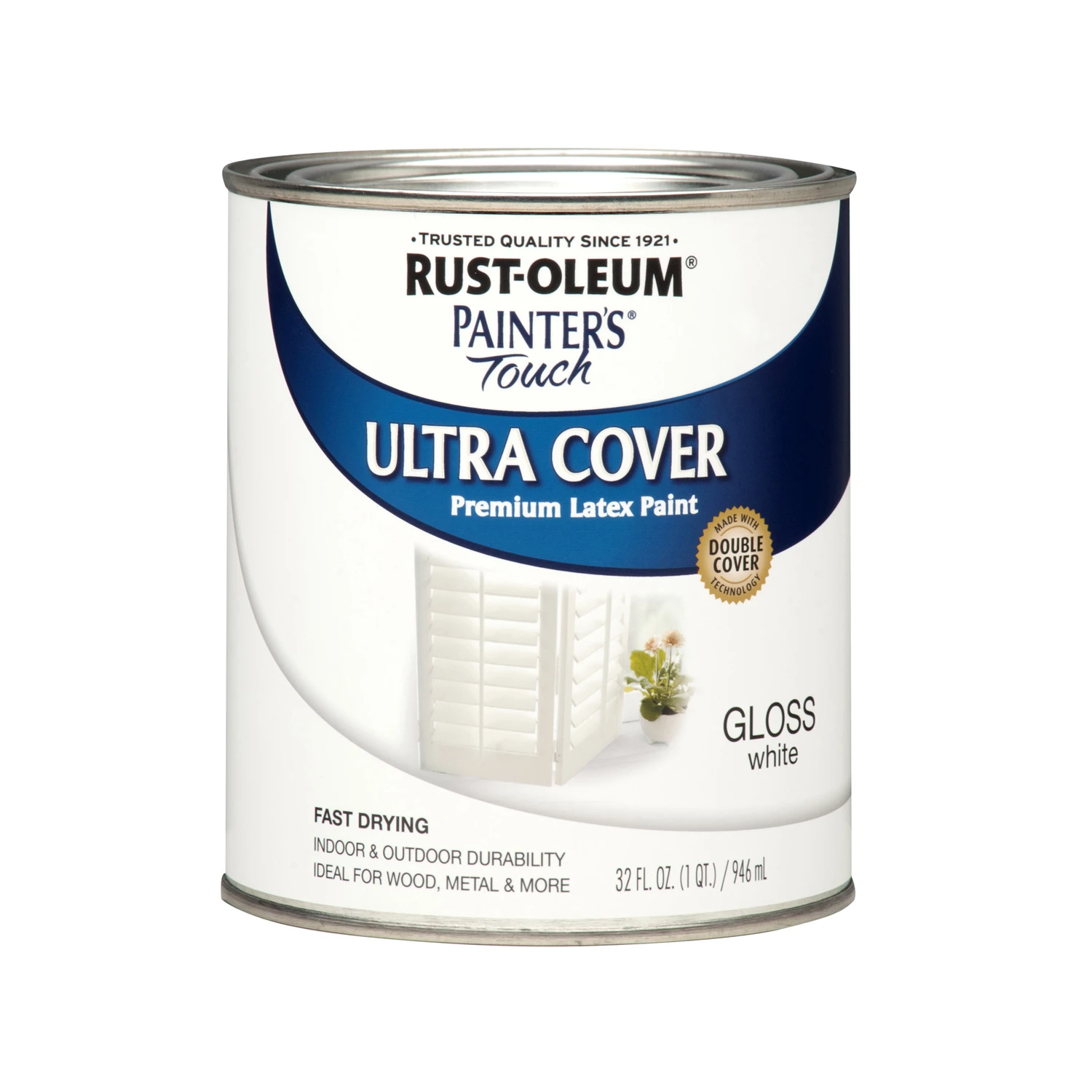 Painter's Touch 2x Ultra Cover Gloss White Latex Paint, 1 Quart