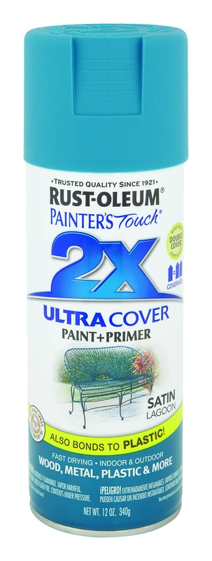 2x Ultra Cover 12 Oz. Satin Spray Paint, Lagoon