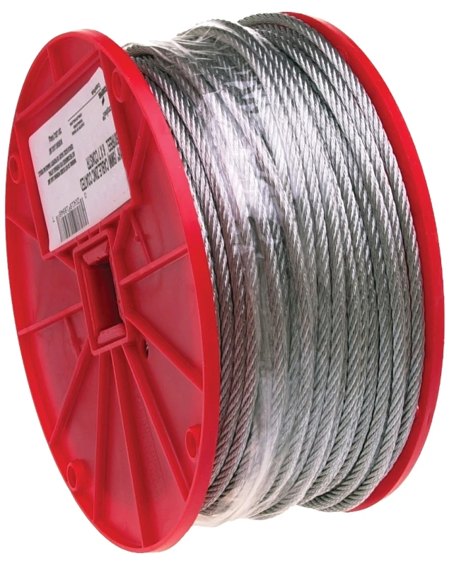 Apex Galvanized Steel Cable 7 by 7 Strand Construction 1 by 8 Inch Diameter 500 Foot Length
