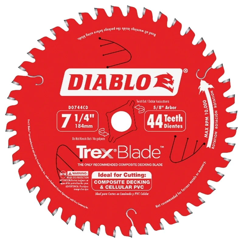 Trex Composite Decking Blade, 44-Tooth x 7-1/4 In.