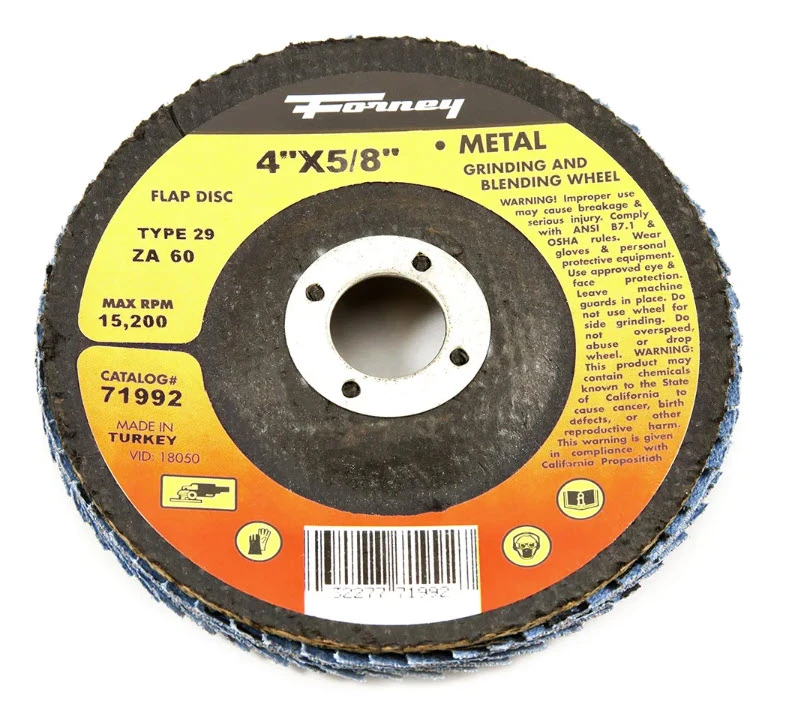 Blue Zirconia Type 29 Flap Disc, 60 Grit, 4 Inch Diameter