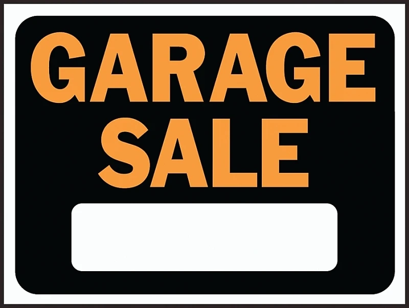 9x12 Plastic Garage Sale Sign, Weatherproof With Fluorescent Orange Lettering