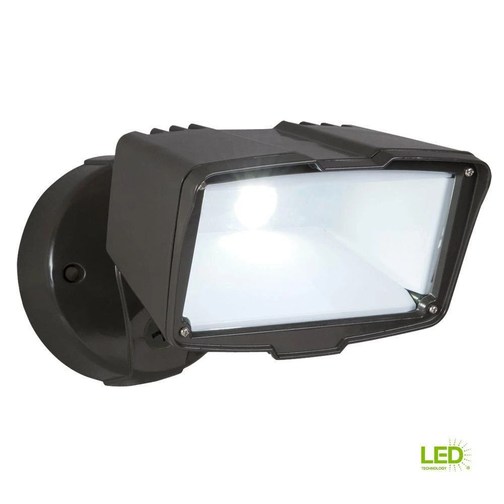 Bronze Outdoor Integrated Led Large Single-head Security Flood Light 1900 Lumens 5000k