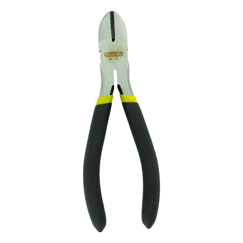 STANLEY 84-105 Diagonal Cutting Plier, 6-3/16 in OAL, 25 mm Cutting Capacity, Black Handle, Double Dipped Handle