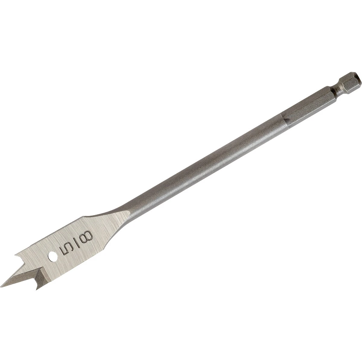5/8 In. X 6 In. Heat-treated Steel Flat Boring Bit With Quick-change Hex Shank