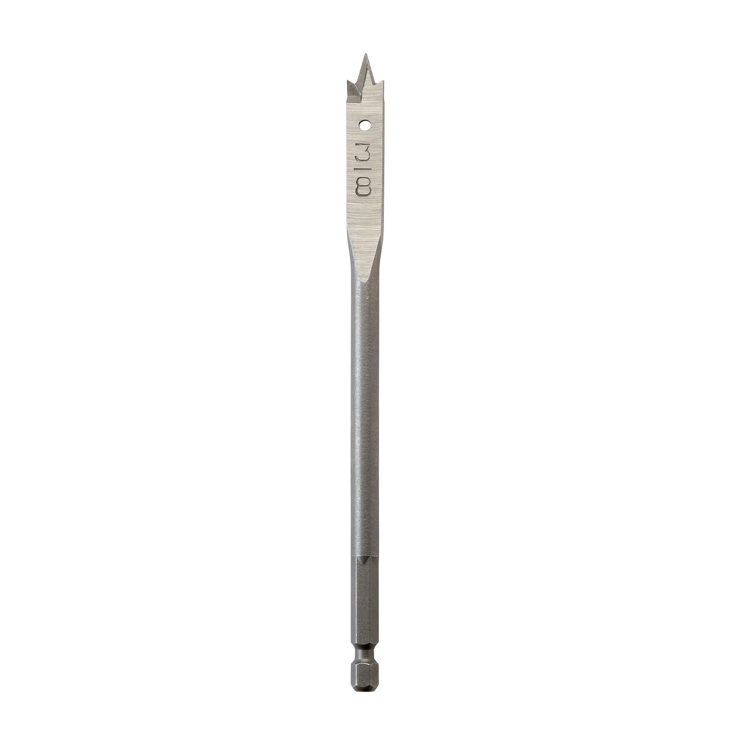 3/8 In. X 6 In. Heat-treated Steel Flat Boring Bit With Quick-change Hex Shank