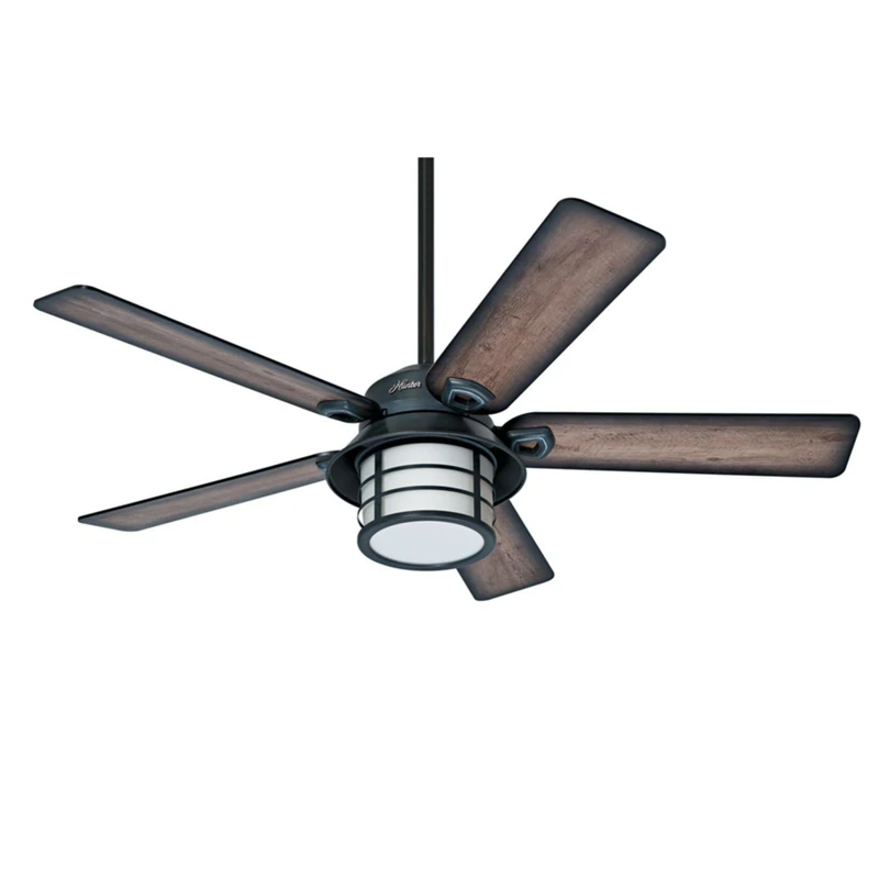 Key Biscayne 54 In. Weathered Zinc Outdoor Ceiling Fan With Light Kit