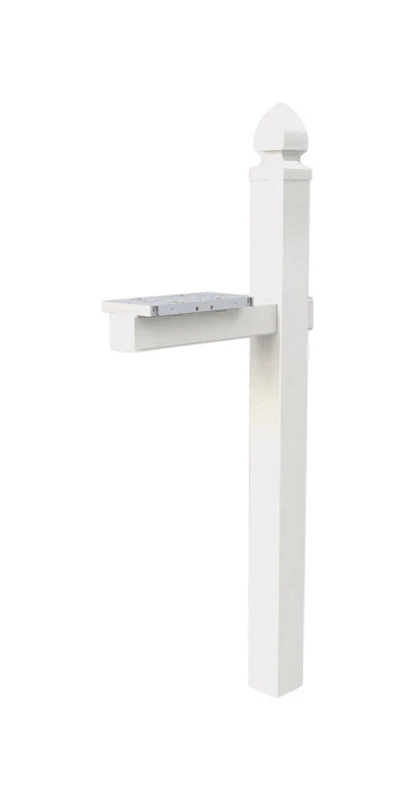 Whitley 57" H X 6" W White Pvc Mailbox Post With Decorative Top