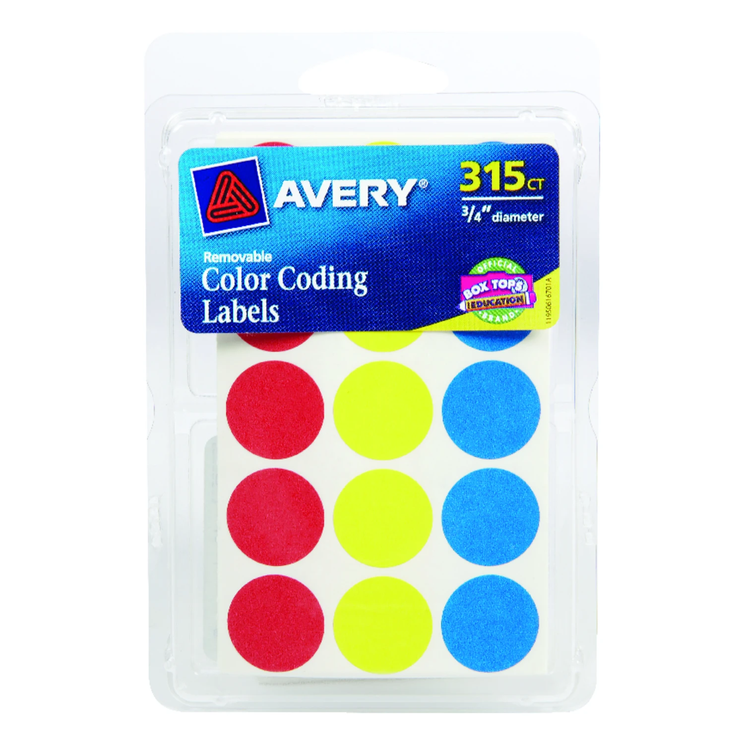 Avery 0.75 in. H x 3/4 in. W Assorted Color Coding Label 315 pk