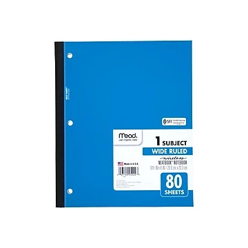 Wireless Neatbook Single Subject Notebook, 10.5 X 8 Inches, 80 Sheets, Wide Ruled