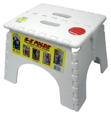 E-z Foldz 9 In. White 1-step Folding Step Stool With 300 Lb Capacity