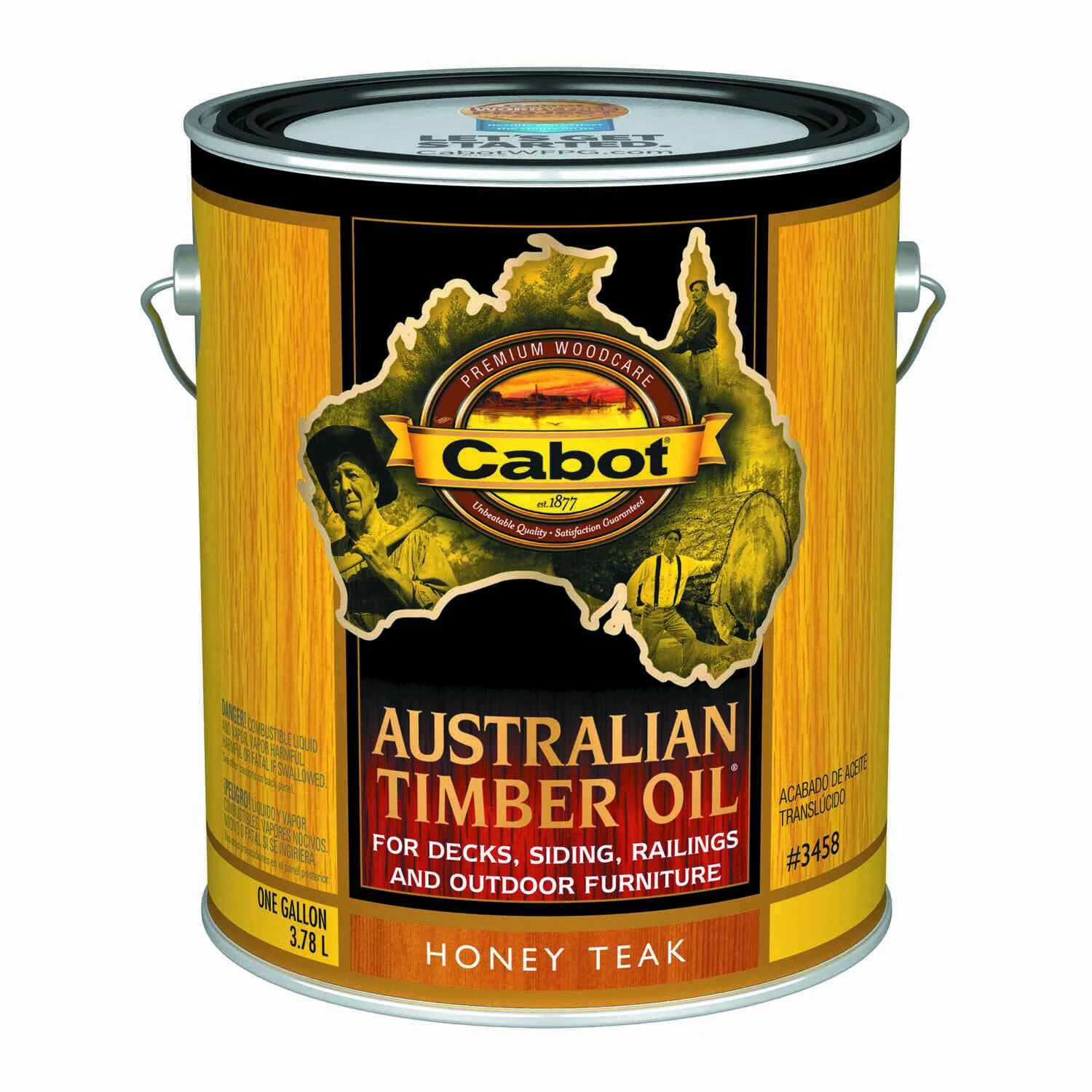 Australian Timber Oil, Honey Teak, 1 Gallon - Translucent Exterior Finish