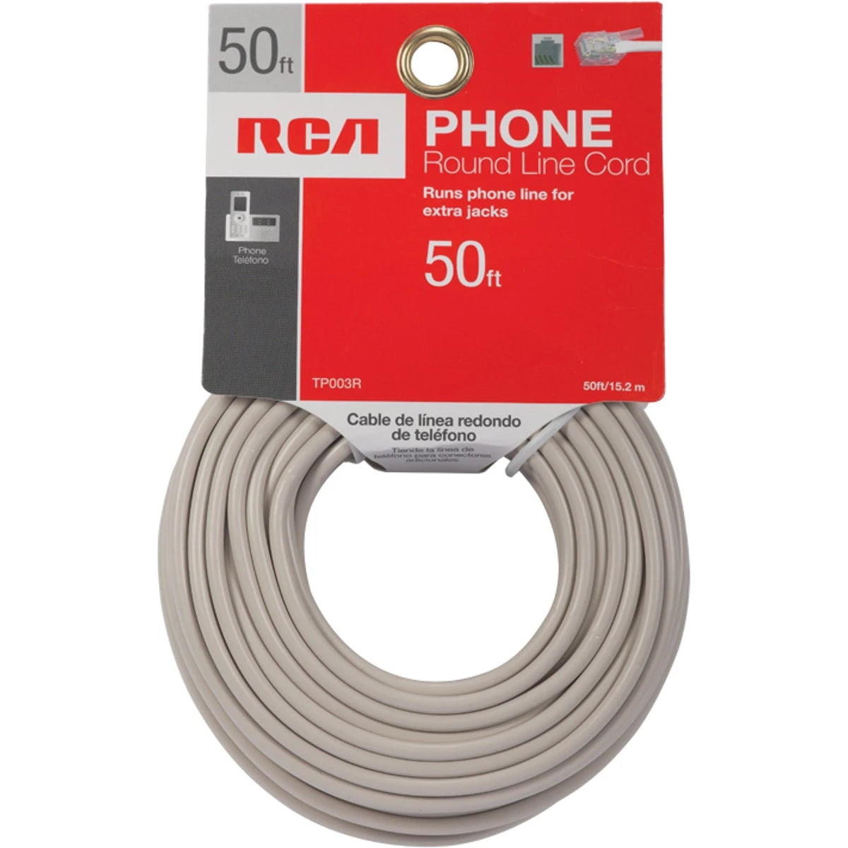 50 Ft. Ivory Phone Wire - 4 Conductors, Insulated, Ideal For Extensions