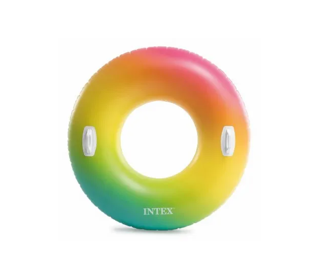 48-inch Rainbow Ombre Inflatable Pool Tube Float With Handles