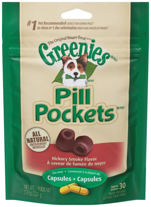 Pill Pockets Capsule Dog Treats, Hickory Smoke Flavor, 7.9 oz.