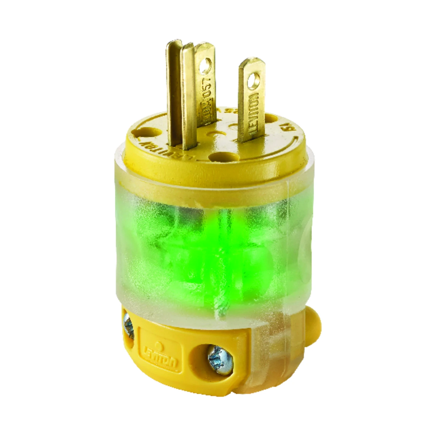 15a 125v 3-wire Illuminated Cord Plug, Nema 5-15p, Yellow