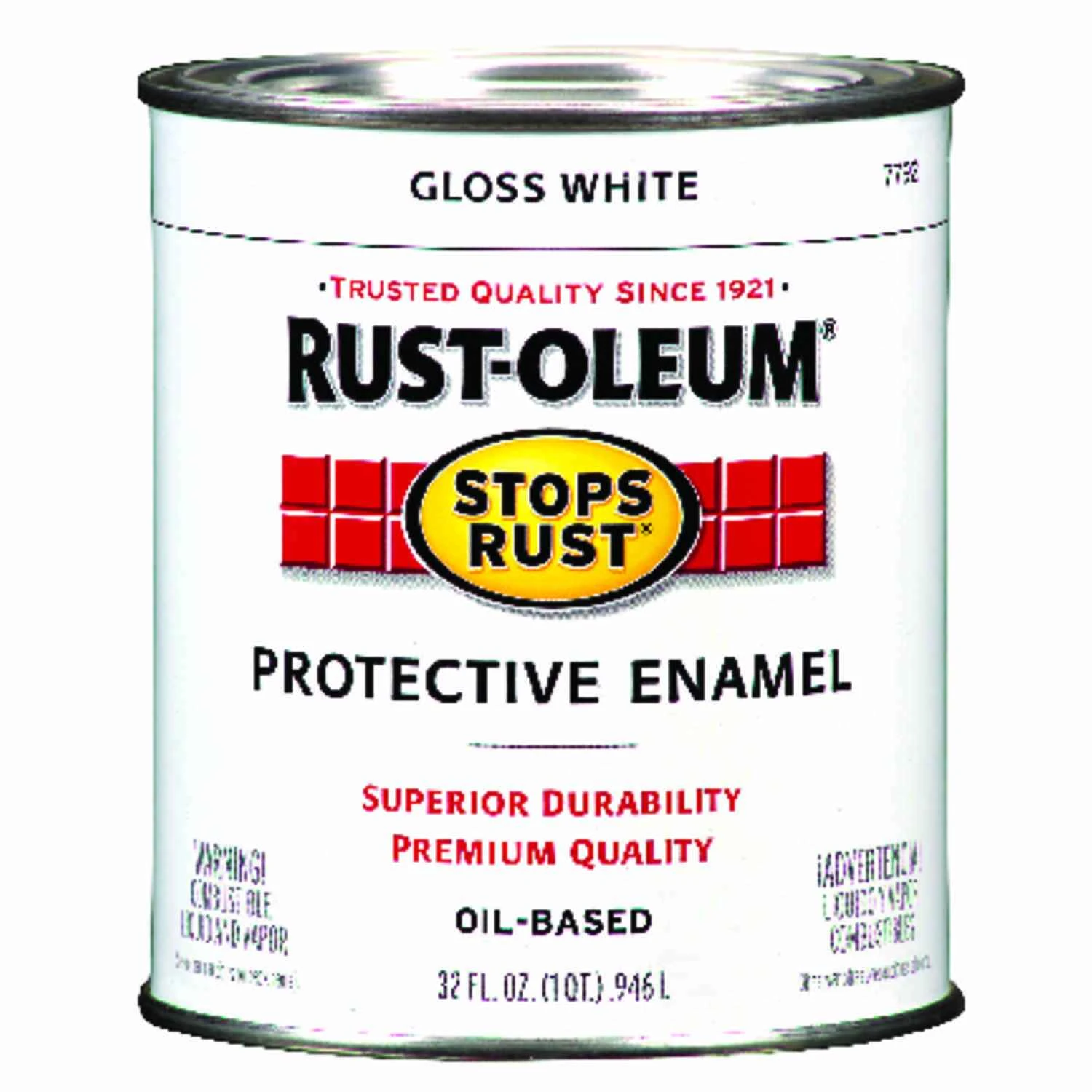 Stops Rust Oil-based Gloss Protective Enamel Paint, White, 1 Quart