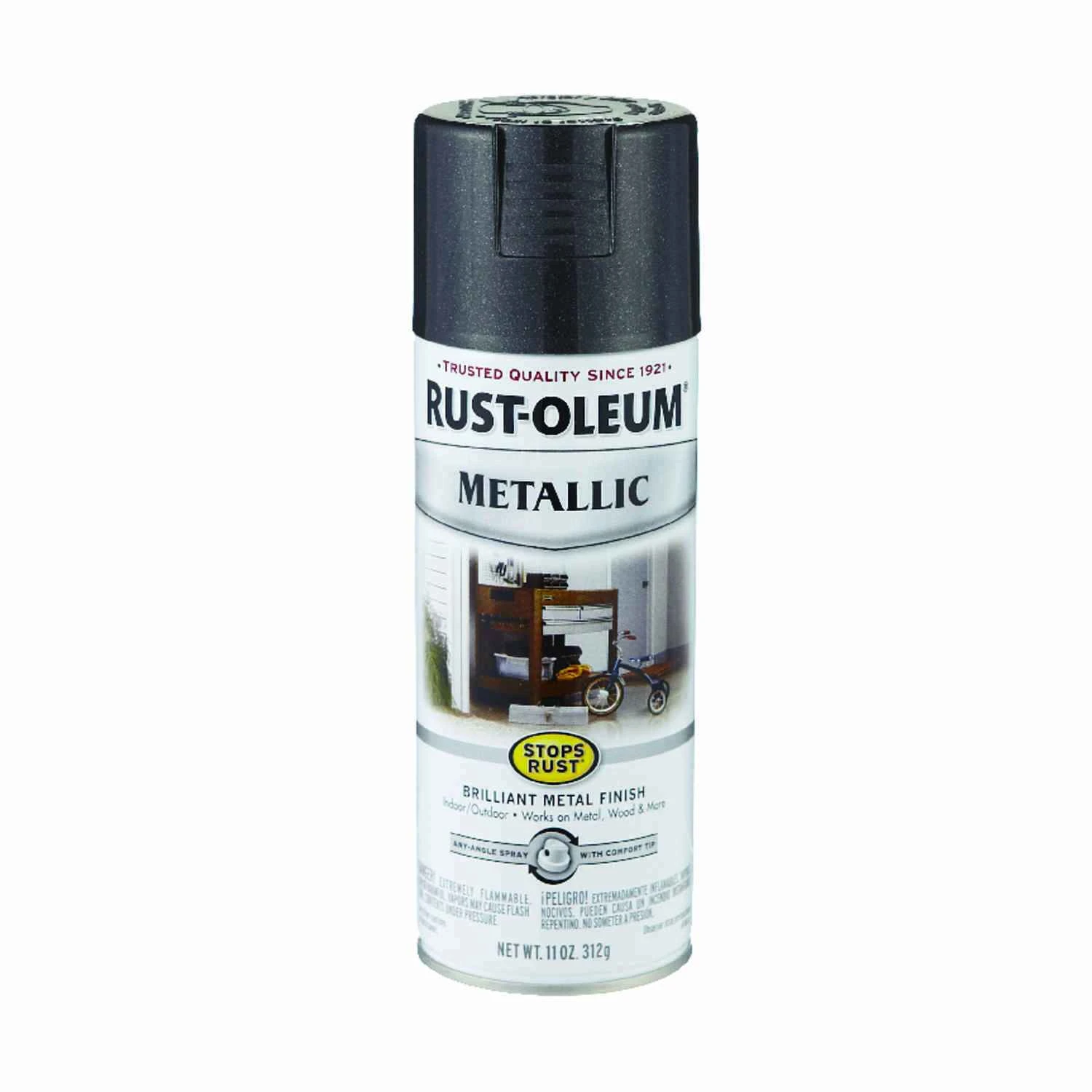Stops Rust 11 Oz. Black Night Metallic Spray Paint - Durable & Weather Resistant