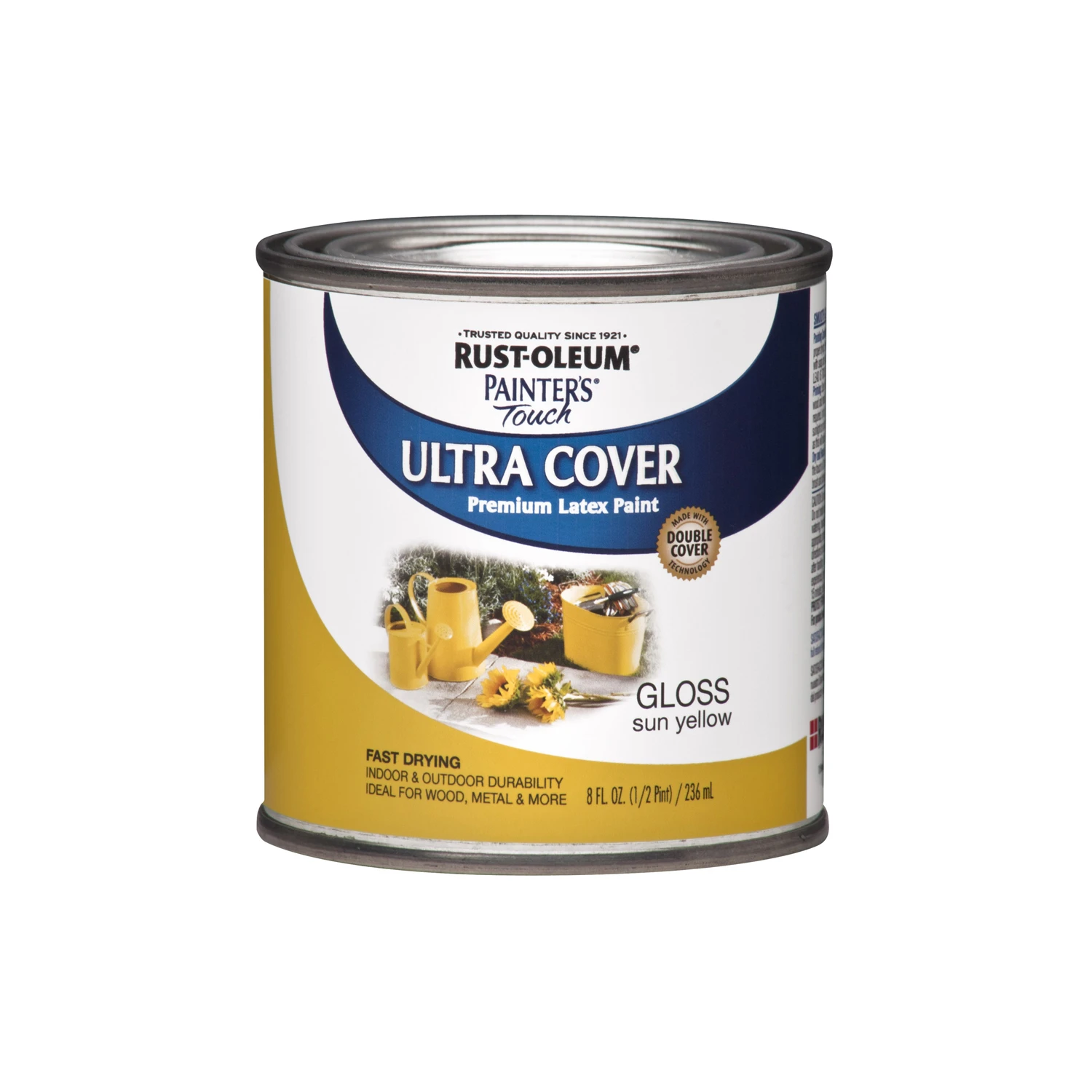 Painter's Touch Ultra Cover Gloss Sun Yellow Paint, 1/2 Pint, Durable Finish