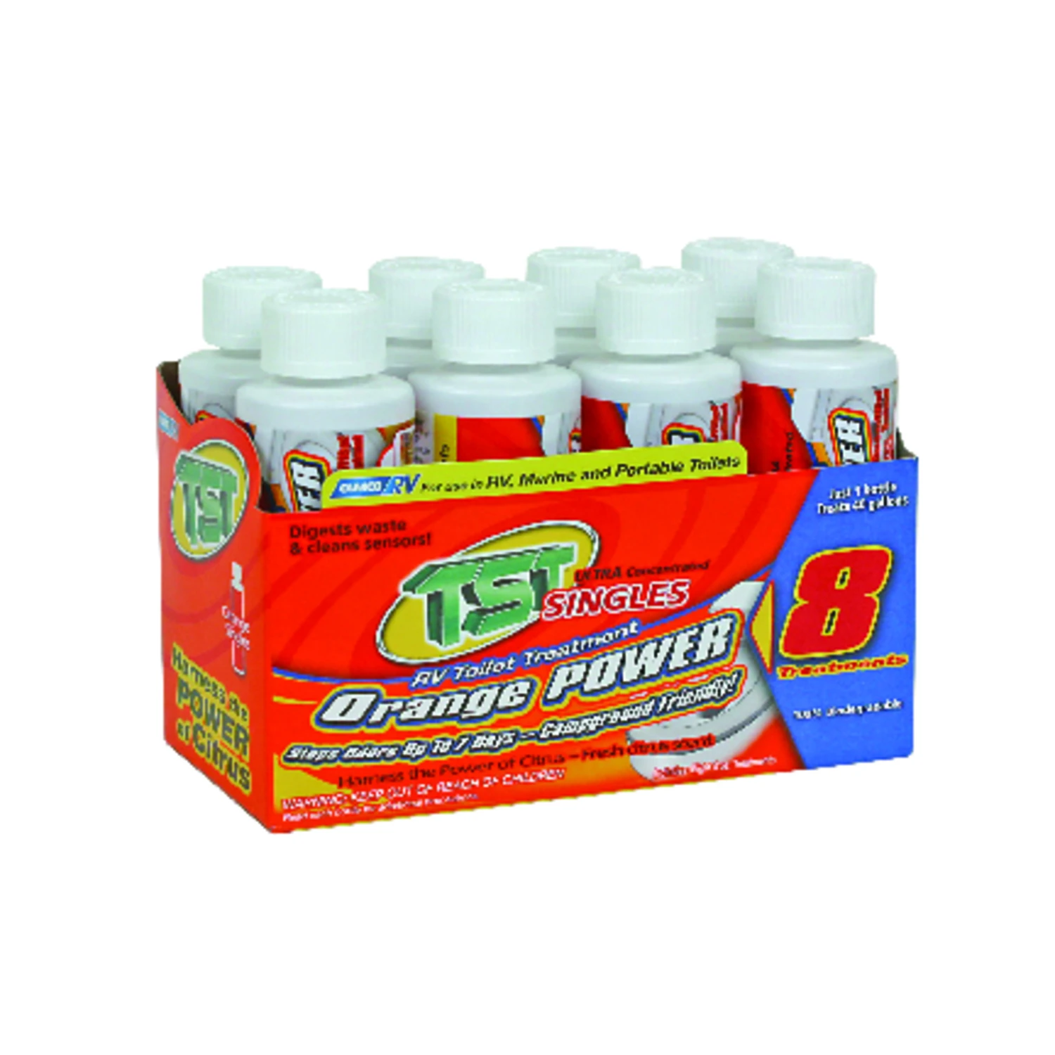 RV TST Toilet Chemical Treatment, Singles, Orange, 8-Pk.