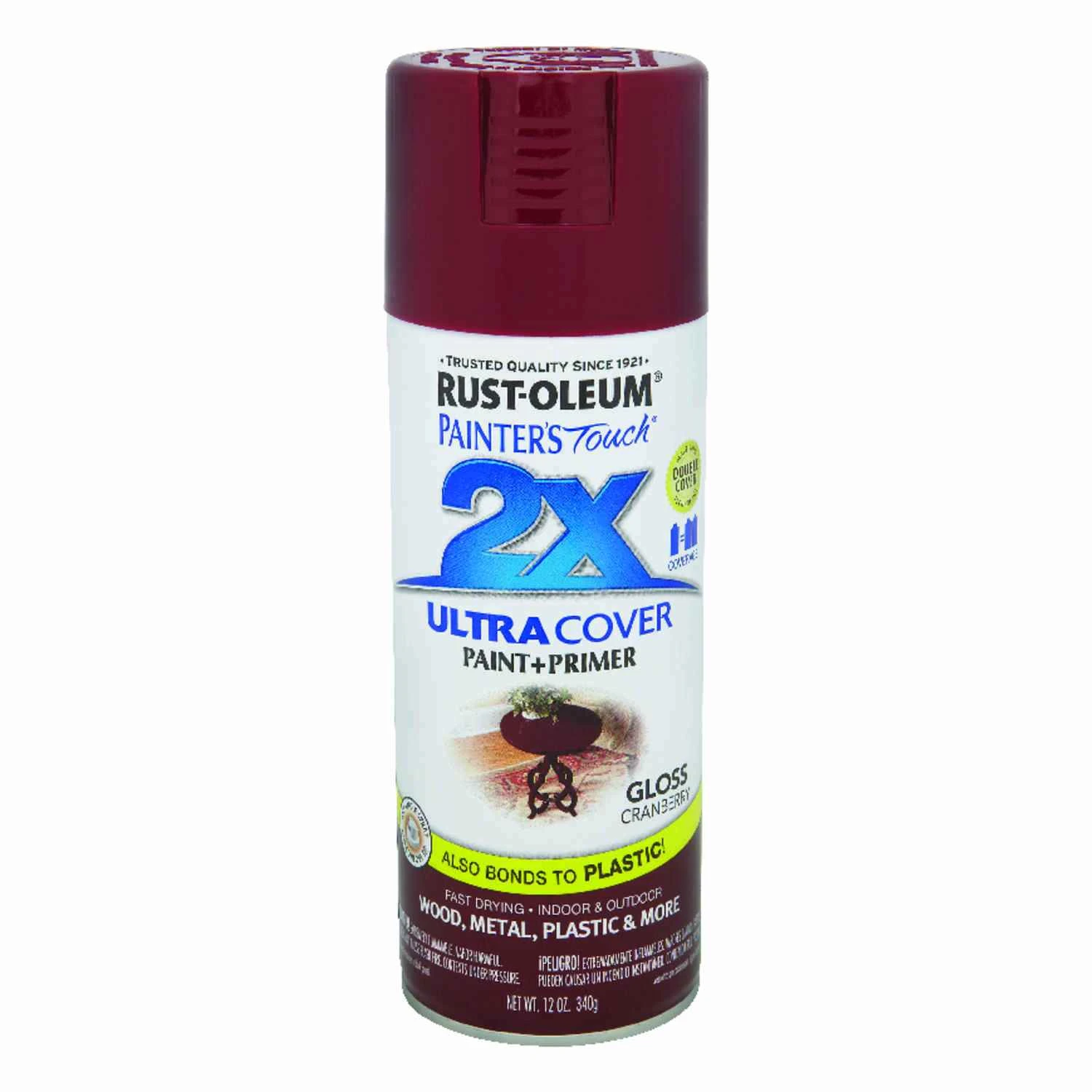 Painter's Touch 2x Ultra Cover 12 Oz. Gloss Spray Paint, Cranberry